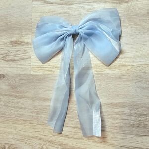 Coquette Shimmer Blue Hair Bow